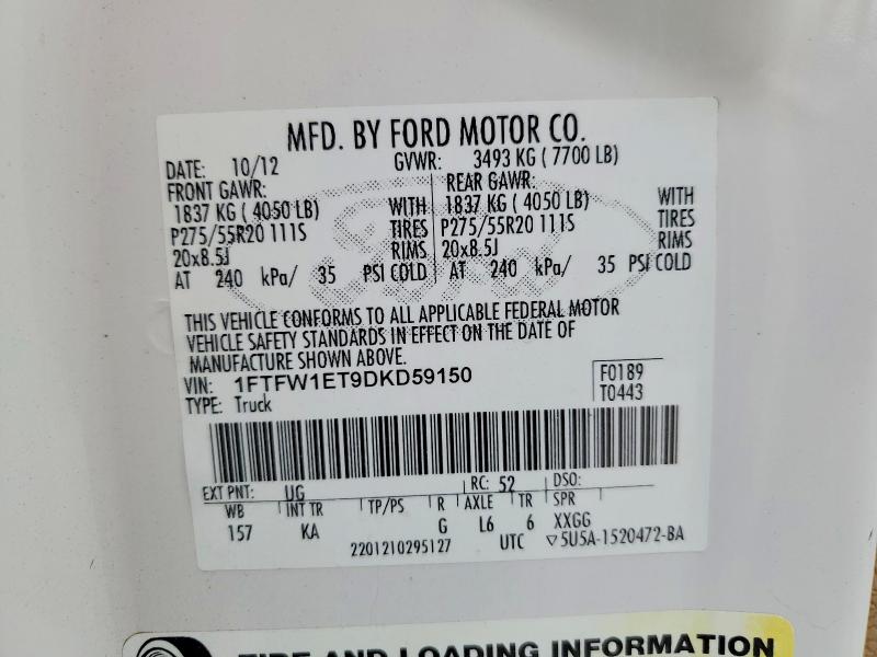 Aukcja sprzedaży 2013 Ford F150, vin: 1FTFW1ET9DKD59150, numer aukcji: 48533736
