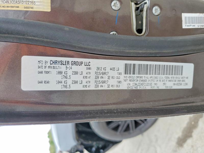 Aukcja sprzedaży 2015 Jeep Compass, vin: 1C4NJCEA5FD122165, numer aukcji: 51752726