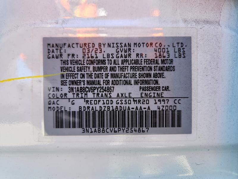 49957676 :رقم المزاد ، 3N1AB8CV6PY254867 vin ، 2023 Nissan Sentra مزاد بيع