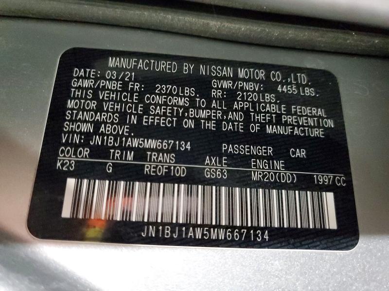 Продажа на аукционе авто 2021 Nissan Rogue Sport, vin: JN1BJ1AW5MW667134, номер лота: 50513966