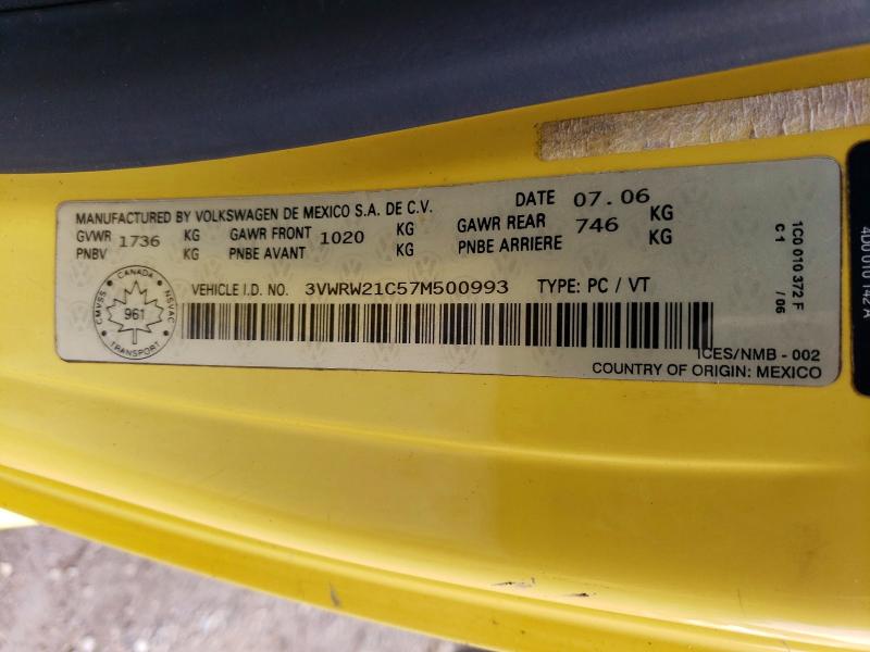 Aukcja sprzedaży 2007 Volkswagen New Beetle, vin: 3VWRW21C57M500993, numer aukcji: 50406126