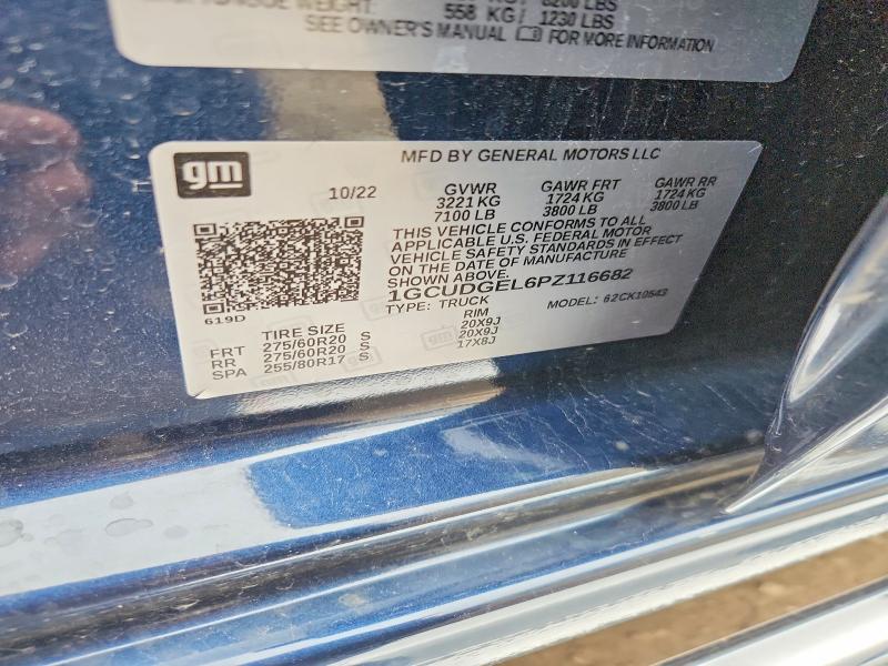 Продажа на аукционе авто 2023 Chevrolet Silverado, vin: 1GCUDGEL6PZ116682, номер лота: 51521116