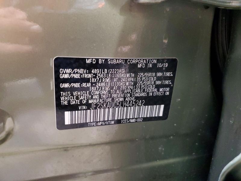 Продаж на аукціоні авто 2020 Subaru Forester, vin: JF2SKAUC5LH445242, номер лоту: 49717306