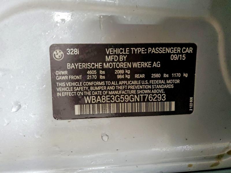 48440216 :رقم المزاد ، WBA8E3G59GNT76293 vin ، 2016 Bmw 328 مزاد بيع