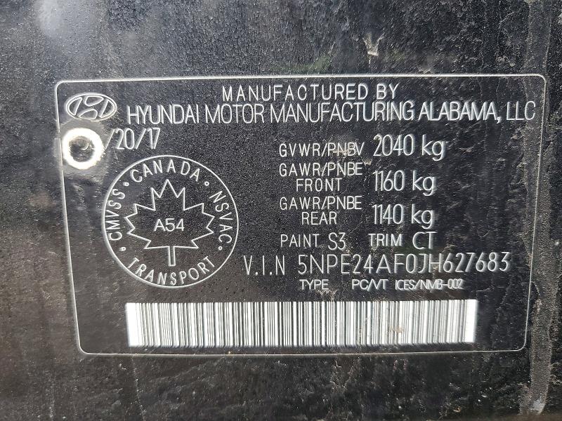 46395236 :رقم المزاد ، 5NPE24AF0JH627683 vin ، 2018 Hyundai Sonata مزاد بيع