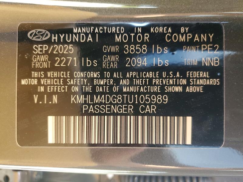 Продажа на аукционе авто 2026 Hyundai Elantra, vin: KMHLM4DG8TU105989, номер лота: 48708926