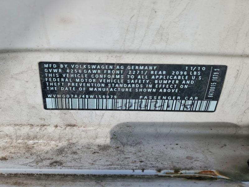 2011 Volkswagen Gti მანქანა იყიდება აუქციონზე, vin: WVWGD7AJ4BW156979, აუქციონის ნომერი: 51044286