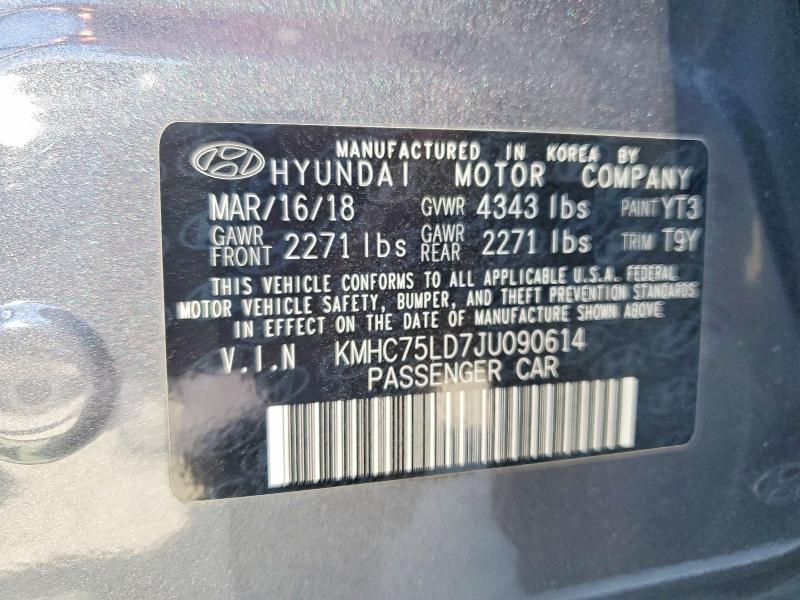 Aukcja sprzedaży 2018 Hyundai Ioniq, vin: KMHC75LD7JU090614, numer aukcji: 49721646