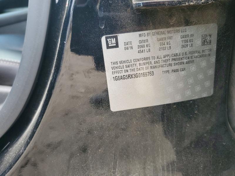 51151626 :رقم المزاد ، 1G6AG5RX3G0169763 vin ، 2016 Cadillac Ats مزاد بيع