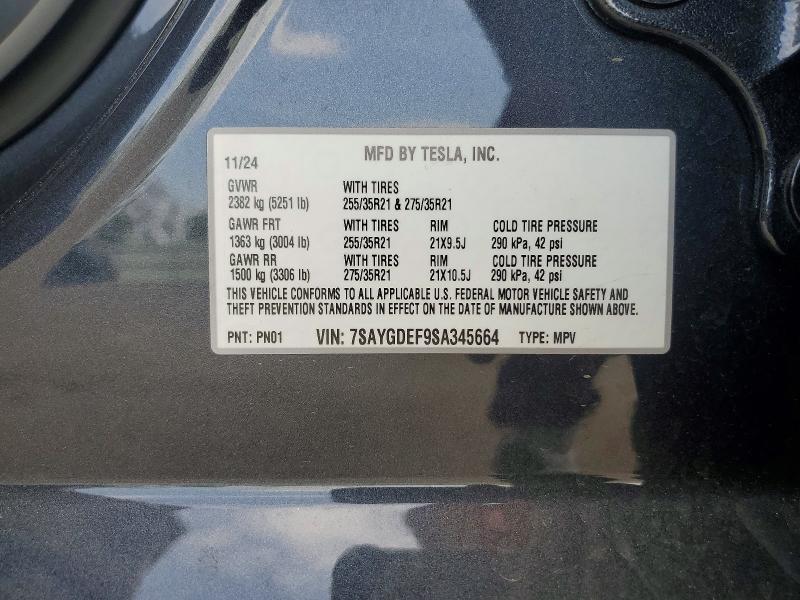 Aukcja sprzedaży 2025 Tesla Model Y, vin: 7SAYGDEF9SA345664, numer aukcji: 50984616