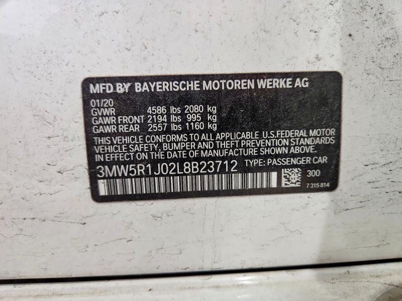 Aukcja sprzedaży 2020 Bmw 330i, vin: 3MW5R1J02L8B23712, numer aukcji: 49567316