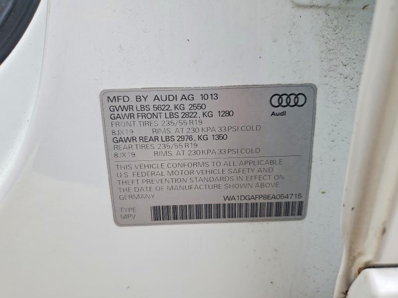 2014 Audi Q5 მანქანა იყიდება აუქციონზე, vin: WA1DGAFP8EA054715, აუქციონის ნომერი: 51550566