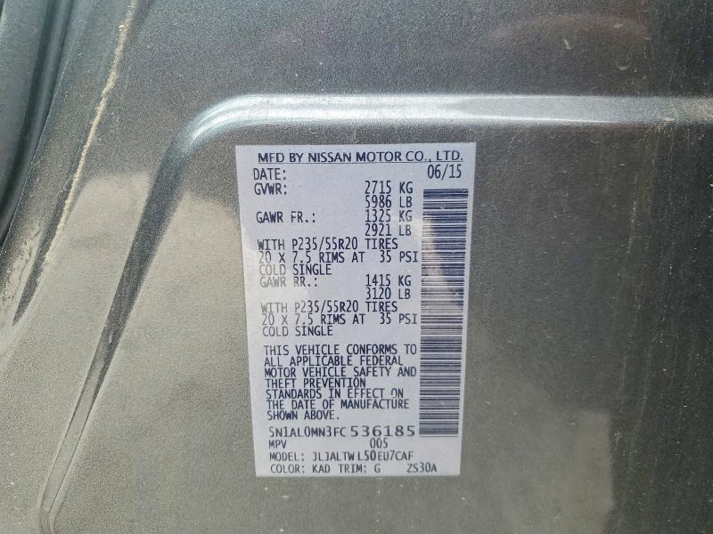 Продажа на аукционе авто 2015 Infiniti Qx60, vin: 5N1AL0MN3FC536185, номер лота: 48961066