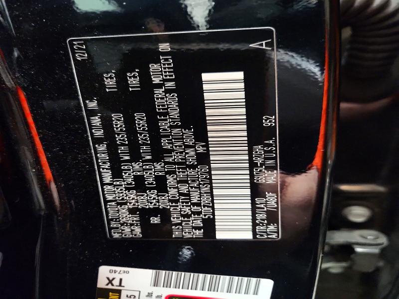 Aukcja sprzedaży 2022 Toyota Highlander, vin: 5TDFZRBH1NS179760, numer aukcji: 49425076