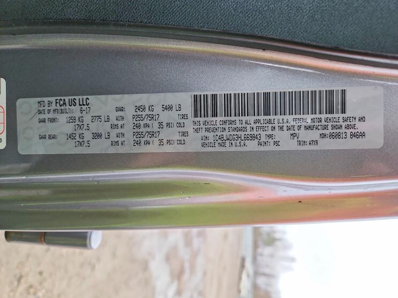Aukcja sprzedaży 2017 Jeep Wrangler Unlimited, vin: 1C4BJWDG3HL669843, numer aukcji: 48270056