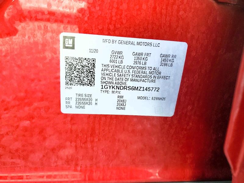 2021 Cadillac Xt5 მანქანა იყიდება აუქციონზე, vin: 1GYKNDRS6MZ145772, აუქციონის ნომერი: 51832436