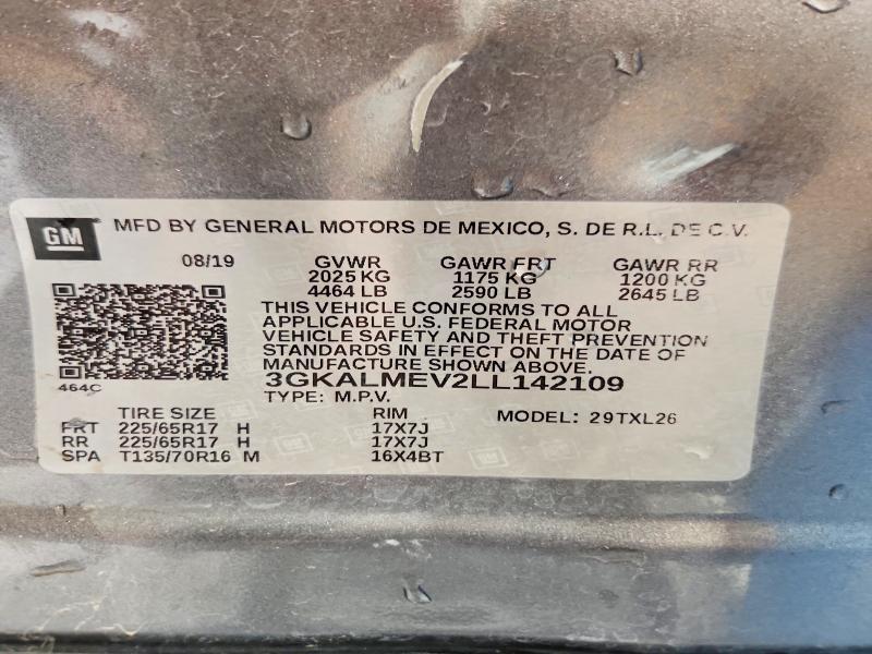 2020 Gmc Terrain მანქანა იყიდება აუქციონზე, vin: 3GKALMEV2LL142109, აუქციონის ნომერი: 48266886