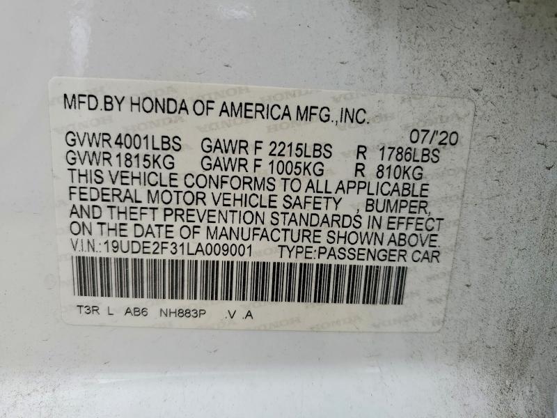 Aukcja sprzedaży 2020 Acura Ilx, vin: 19UDE2F31LA009001, numer aukcji: 48153056