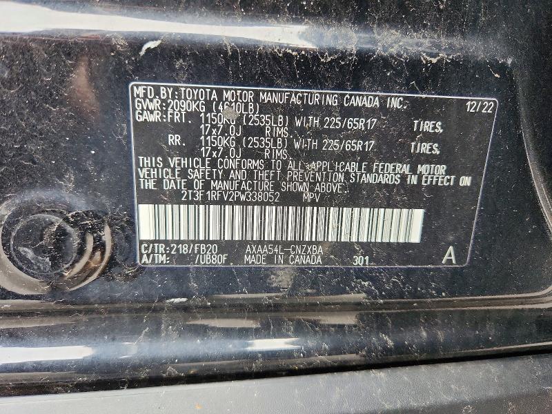 51036656 :رقم المزاد ، 2T3F1RFV2PW338052 vin ، 2023 Toyota Rav4 مزاد بيع