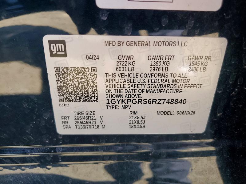 Aukcja sprzedaży 2024 Cadillac Xt6, vin: 1GYKPGRS6RZ748840, numer aukcji: 48080366