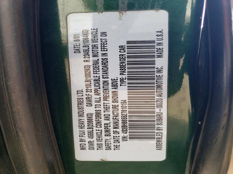 49456296 :رقم المزاد ، 4S3BH665527610154 vin ، 2002 Subaru Legacy مزاد بيع