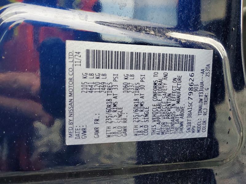 2025 Nissan Rogue მანქანა იყიდება აუქციონზე, vin: 5N1BT3BA1SC798626, აუქციონის ნომერი: 51892266