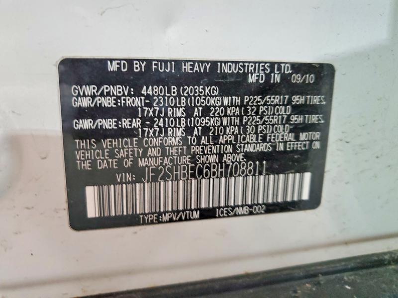 Aukcja sprzedaży 2011 Subaru Forester, vin: JF2SHBEC6BH708811, numer aukcji: 51375206