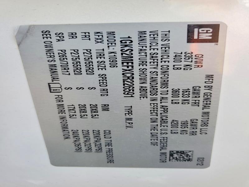 Продажа на аукционе авто 2012 Gmc Yukon Xl, vin: 1GKS2MEFXCR226591, номер лота: 49227556