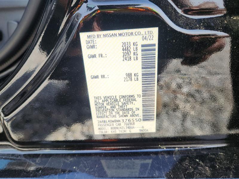 Продаж на аукціоні авто 2022 Nissan Altima, vin: 1N4BL4DW8NN376550, номер лоту: 51762866