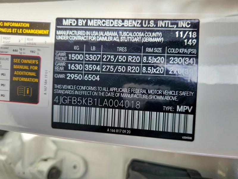 Продажа на аукционе авто 2020 Mercedes-benz Gle, vin: 4JGFB5KB1LA004018, номер лота: 49081466