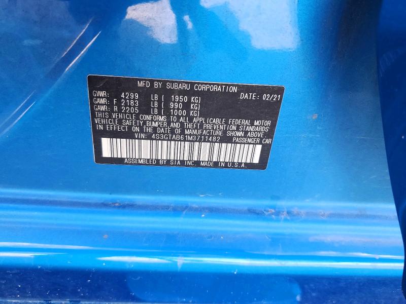 Aukcja sprzedaży 2021 Subaru Impreza, vin: 4S3GTAB61M3711482, numer aukcji: 51282746