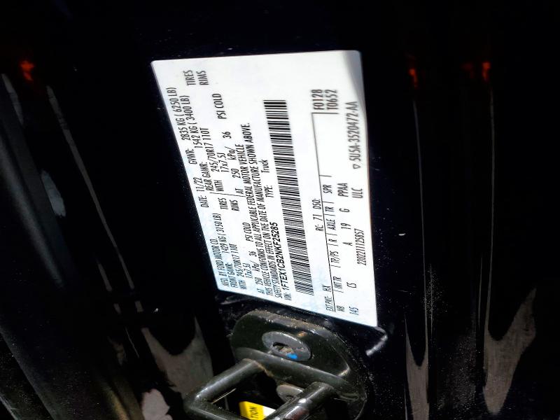 2022 Ford F150 მანქანა იყიდება აუქციონზე, vin: 1FTEX1CB2NKF25285, აუქციონის ნომერი: 51129856