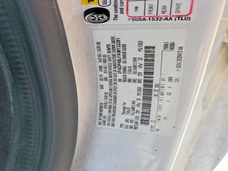 48441616 :رقم المزاد ، 3FADP4BJ1KM132281 vin ، 2019 Ford Fiesta مزاد بيع