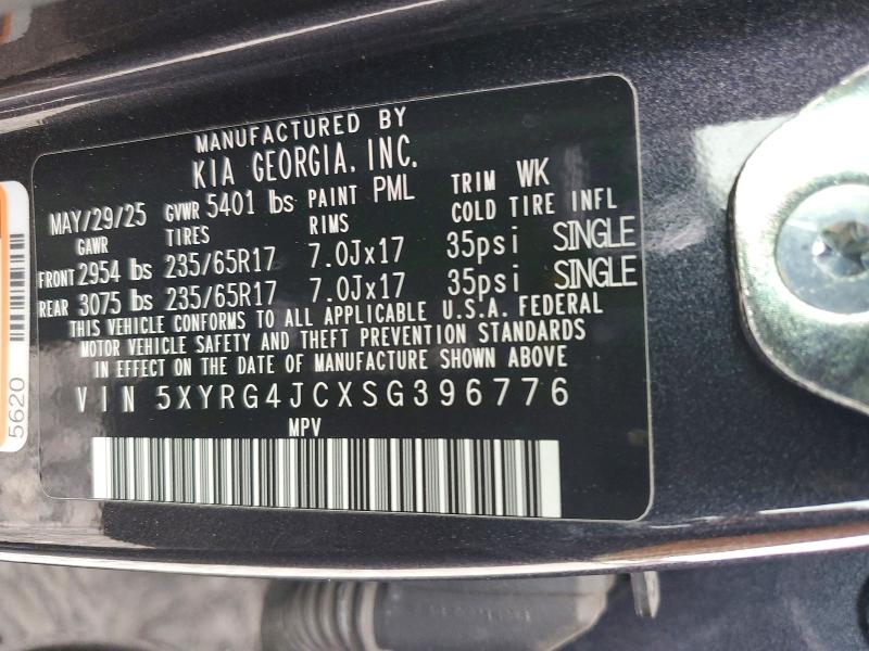2025 Kia Sorento მანქანა იყიდება აუქციონზე, vin: 5XYRG4JCXSG396776, აუქციონის ნომერი: 48227206