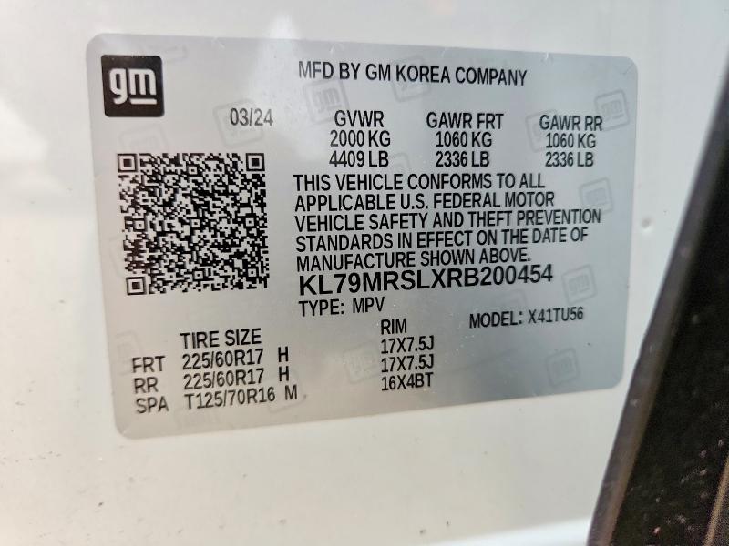 Продаж на аукціоні авто 2024 Chevrolet Trailblazer, vin: KL79MRSLXRB200454, номер лоту: 51207636