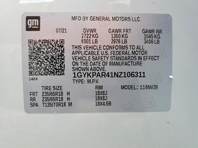 Продаж на аукціоні авто 2022 Cadillac Xt6, vin: 1GYKPAR41NZ106311, номер лоту: 48416306