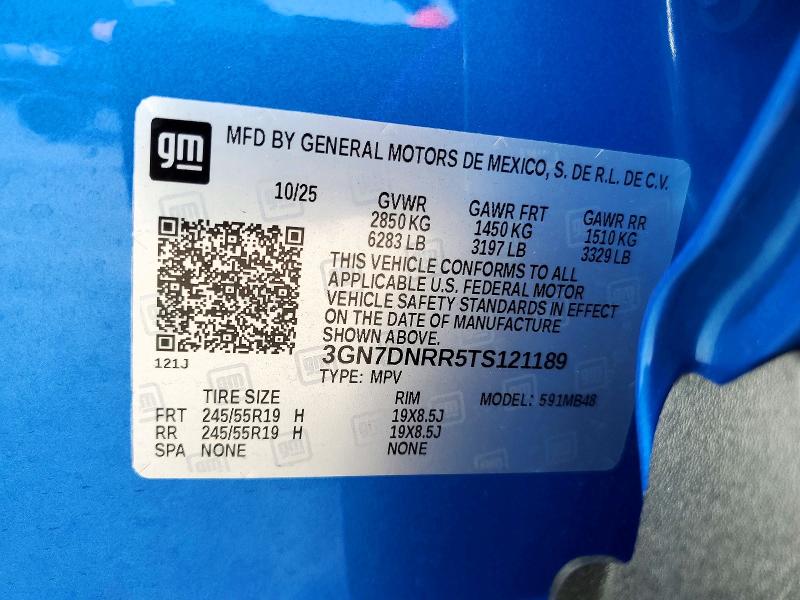 2026 Chevrolet Equinox მანქანა იყიდება აუქციონზე, vin: 3GN7DNRR5TS121189, აუქციონის ნომერი: 51843126