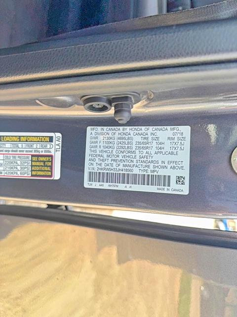 Aukcja sprzedaży 2018 Honda Cr-v, vin: 2HKRW5H33JH418560, numer aukcji: 48496246