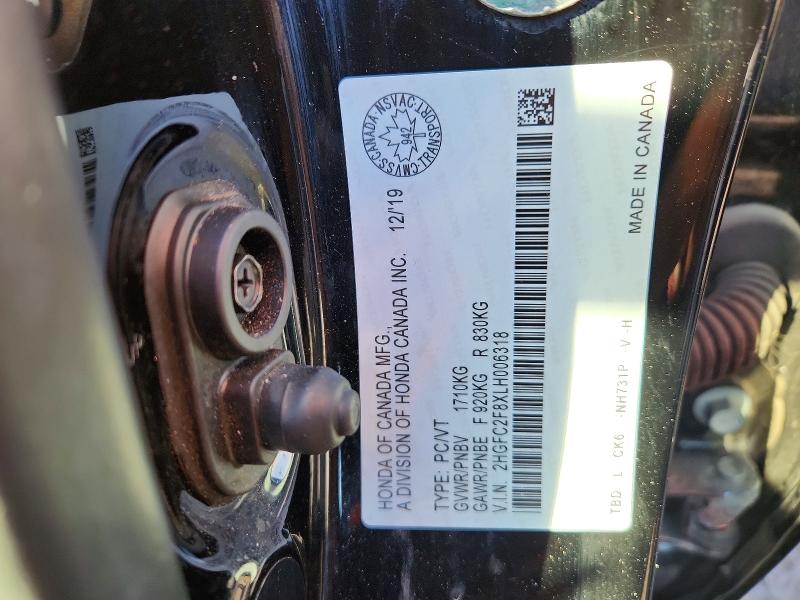 2020 Honda Civic მანქანა იყიდება აუქციონზე, vin: 2HGFC2F8XLH006318, აუქციონის ნომერი: 49183256