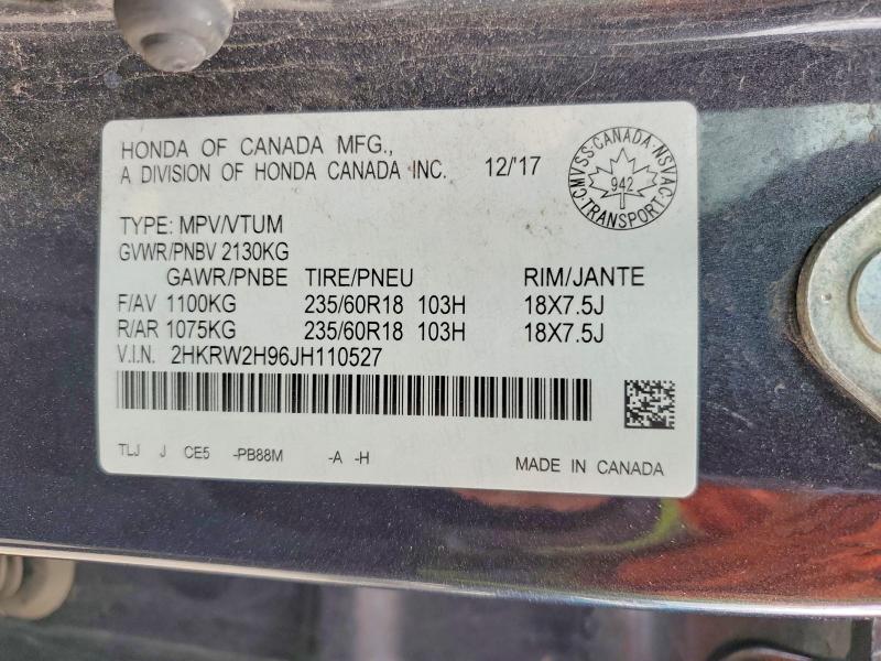 Продажа на аукционе авто 2018 Honda Cr-v, vin: 2HKRW2H96JH110527, номер лота: 51799866