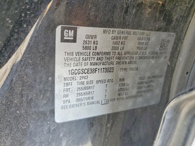 48862116 :رقم المزاد ، 1GCGSCE38F1173023 vin ، 2015 Chevrolet Colorado مزاد بيع