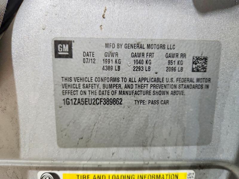 Продаж на аукціоні авто 2012 Chevrolet Malibu, vin: 1G1ZA5EU2CF389862, номер лоту: 49134176