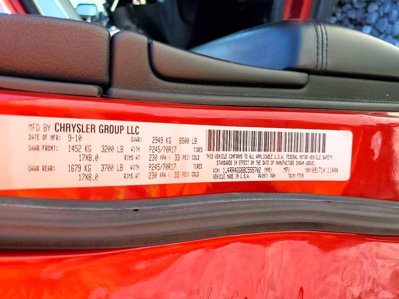 2011 Jeep Grand Cherokee მანქანა იყიდება აუქციონზე, vin: 1J4RR4GG6BC555702, აუქციონის ნომერი: 51598006