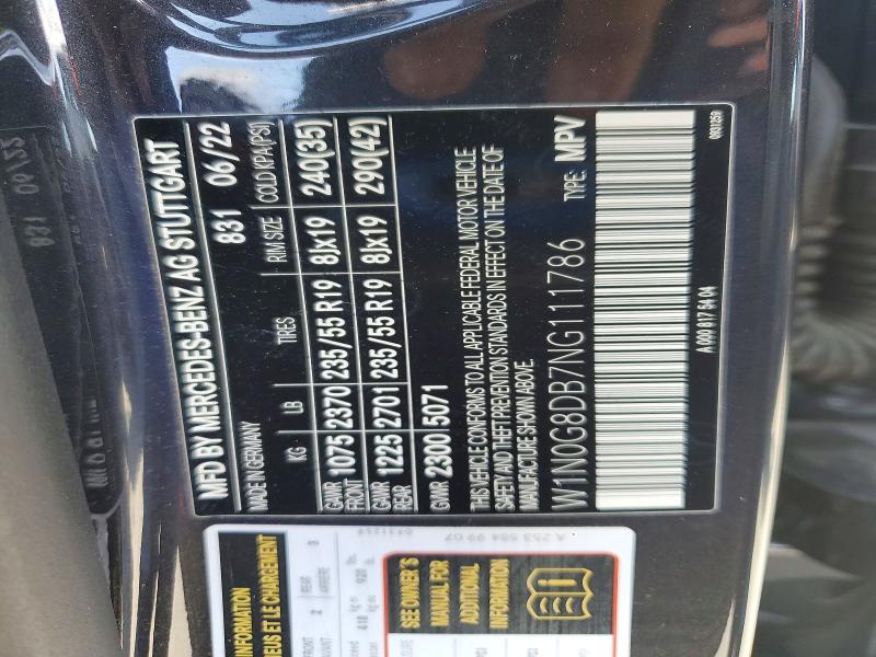 Продаж на аукціоні авто 2022 Mercedes-benz Glc, vin: W1N0G8DB7NG111786, номер лоту: 49597586