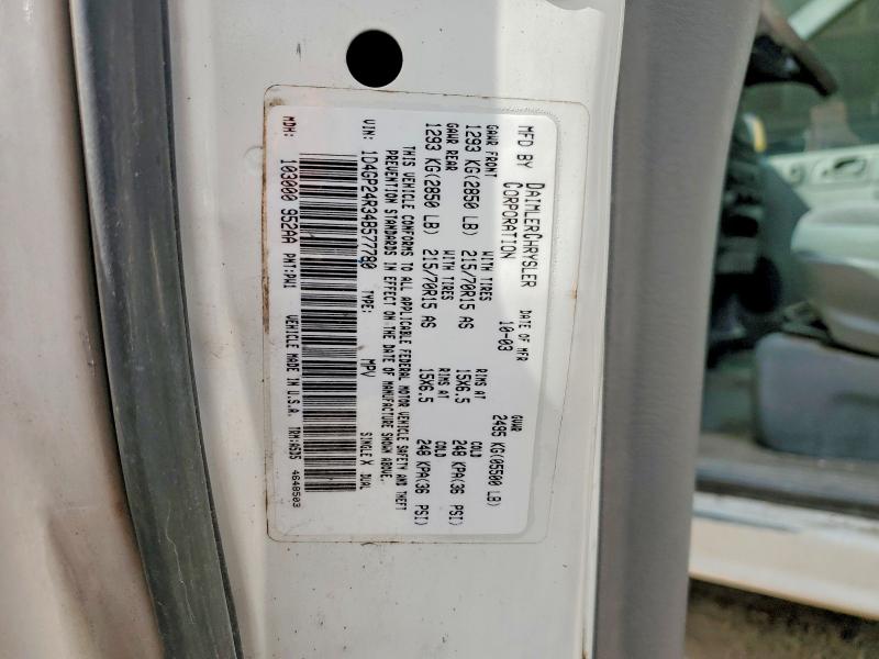 50304816 :رقم المزاد ، 1D4GP24R34B577780 vin ، 2004 Dodge Grand Caravan مزاد بيع