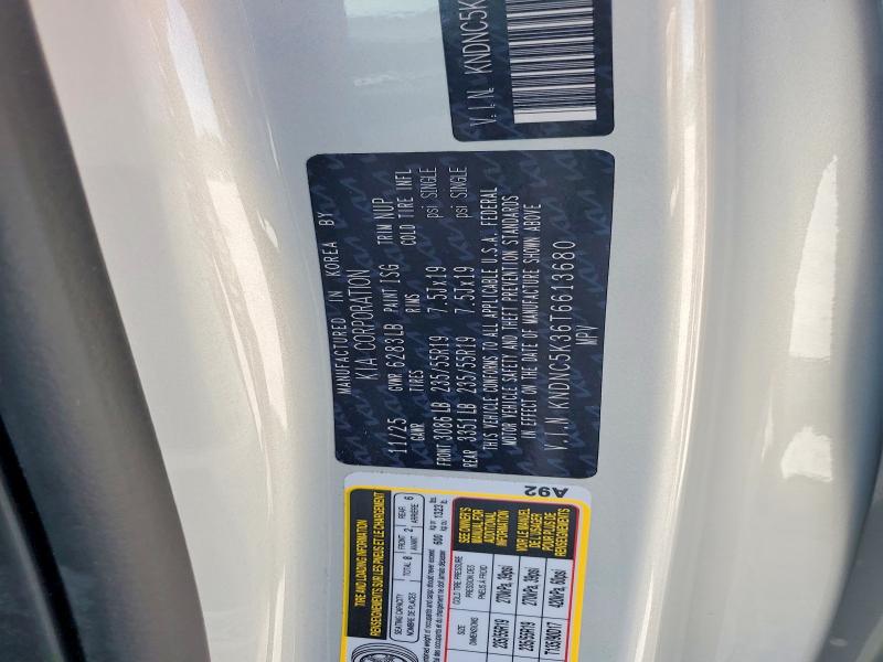 Aukcja sprzedaży 2026 Kia Carnival, vin: KNDNC5K36T6613680, numer aukcji: 51422526