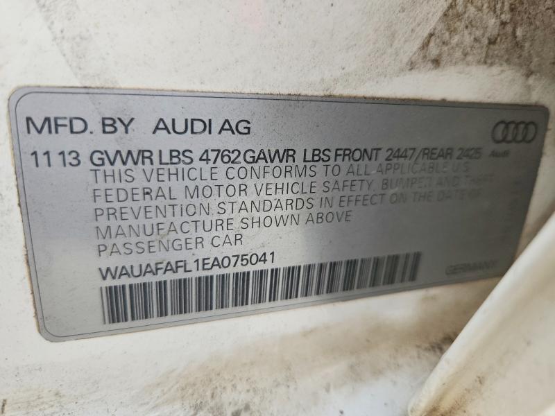 Продаж на аукціоні авто 2014 Audi A4, vin: WAUAFAFL1EA075041, номер лоту: 50215236