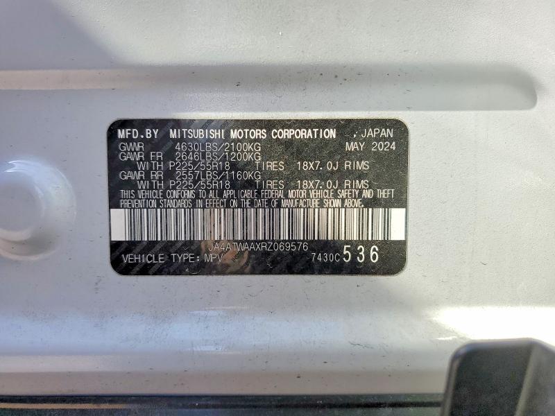 Aukcja sprzedaży 2024 Mitsubishi Eclipse Cross, vin: JA4ATWAAXRZ069576, numer aukcji: 51072856