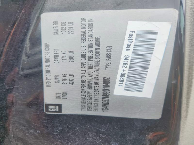 51543256 :رقم المزاد ، 1G4HD57M99U104002 vin ، 2009 Buick Lucerne مزاد بيع