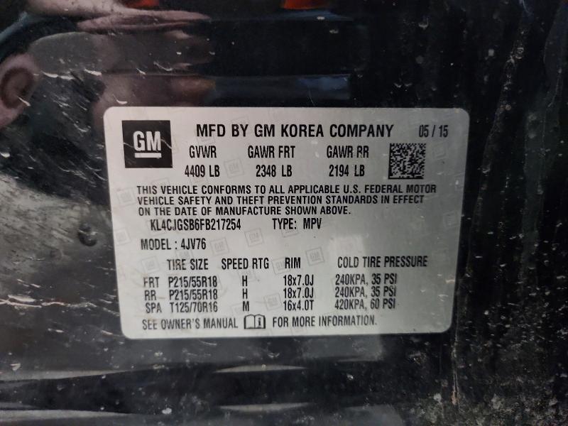 Auction sale of the 2015 Buick Encore, vin: KL4CJGSB6FB217254, lot number: 51375156